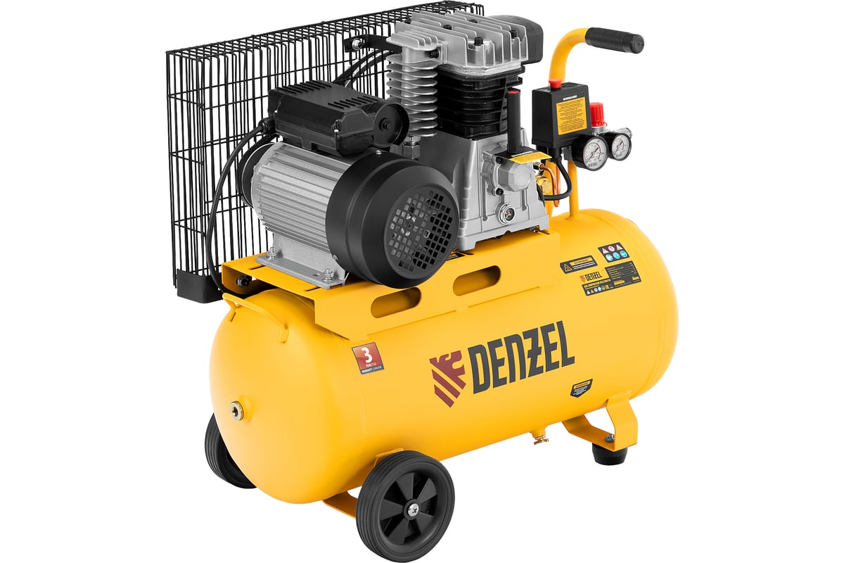 Воздушный компрессор с ременным приводом DENZEL BCI2300/50 2.3 кВт, 50 ...