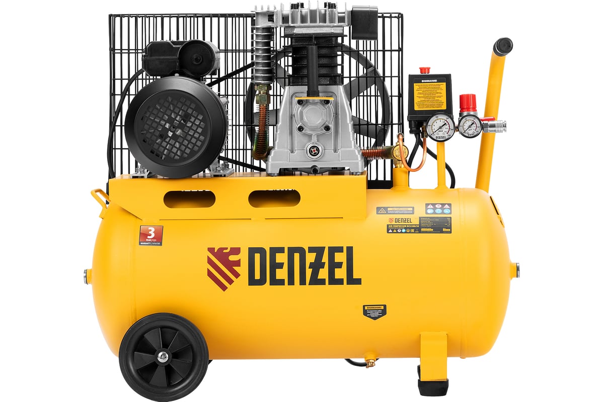 Воздушный компрессор с ременным приводом DENZEL BCI2300/50 2.3 кВт, 50 ...