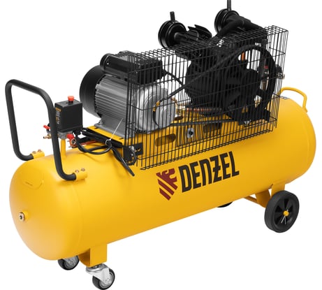 Воздушный компрессор с ременным приводом DENZEL BCV2300/100 2.3 кВт, 100 литров, 440 л/мин 58111