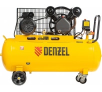 Воздушный компрессор с ременным приводом DENZEL BCV2200/100 2.2 кВт, 100 литров, 370 л/мин 58110