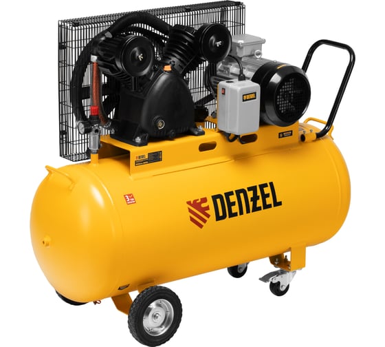 Компрессор воздушный ременной привод Denzel BCV 5500-T/200, 5.5 кВт, 200 литров, 850 л/мин 58122