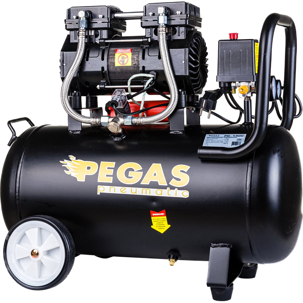 Малошумный безмасляный компрессор Pegas pneumatic PG-1400 проф. серия ...