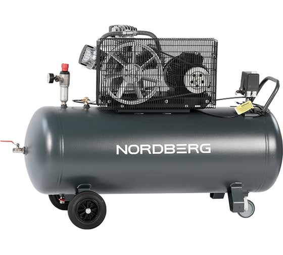 Компрессор поршневой с ременной передачей NORDBERG 380В, ресивер 200 л, 580 л/мин NCP200/580