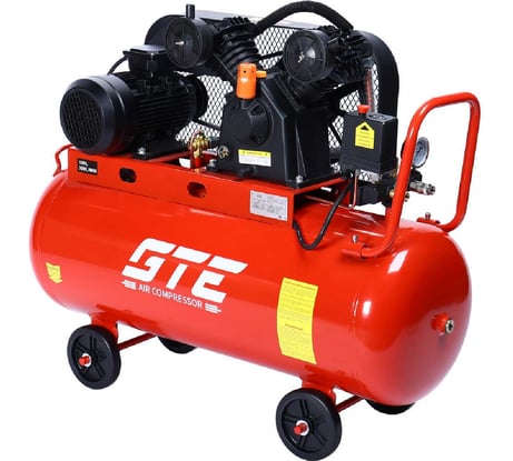 Компрессор поршневой с ременным приводом GTE, 380 В, ресивер 100 л, 300 л/мин, GTE-MR4100300A 436610