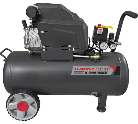 Компрессор Парма K-1900/55КМ (масляный коаксильный, 1800Вт, 55л, 276л/мин, 10бар, вых. 2шт/рапид) 02.014.00012