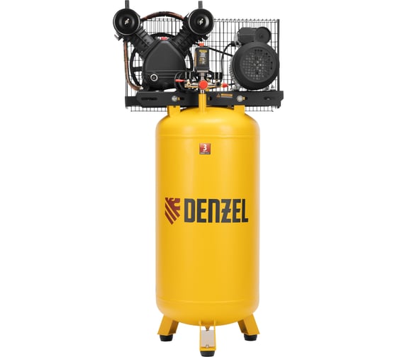 Воздушный компрессор с ременным приводом DENZEL BCV2200/100V, 2,3 кВт, 100 литров, 440 л/мин 58112