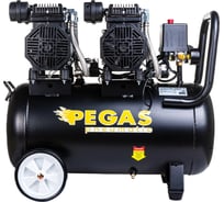 Малошумный безмасляный компрессор Pegas pneumatic PG-2800*2 проф серия 2.8кВт, 365 л/мин,50л 6621 17853106