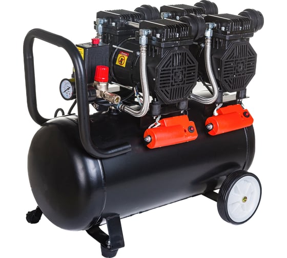 Малошумный безмасляный компрессор Pegas pneumatic PG-2800*2 проф серия 2.8кВт, 365 л/мин,50л 6621