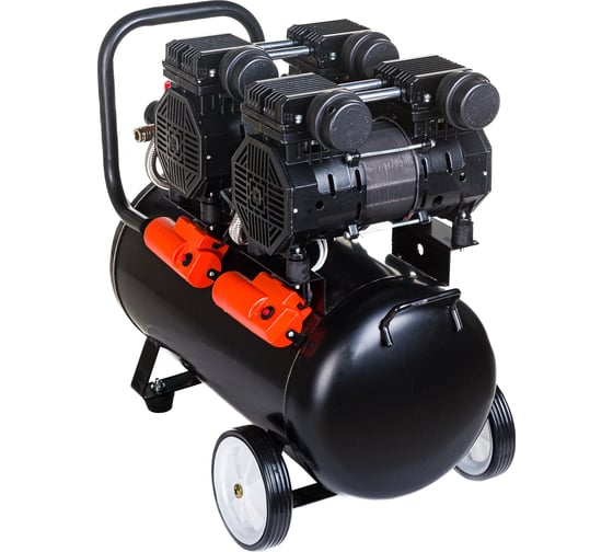 Малошумный безмасляный компрессор Pegas pneumatic PG-2800*2 проф серия 2.8кВт, 365 л/мин,50л 6621