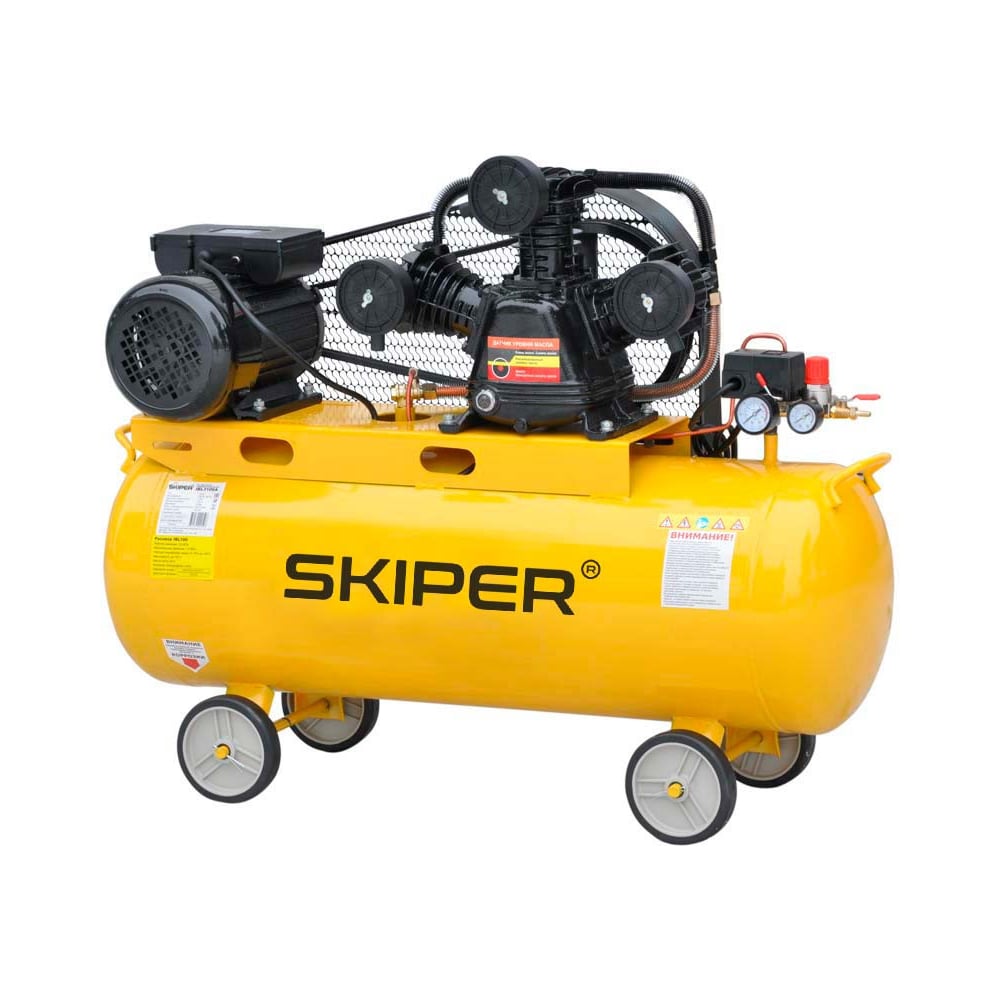 Воздушный компрессор SKIPER IBL3100A до 600 л/мин, 8 атм, 100 л, 230 В ...