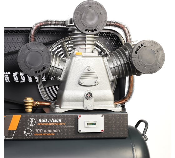Компрессор Patriot KRX 950 L100 D, поршневой, ременной, масляный, 950 л/мин, 100 л, 10 бар, 5.5 кВт, 400 В 545302350