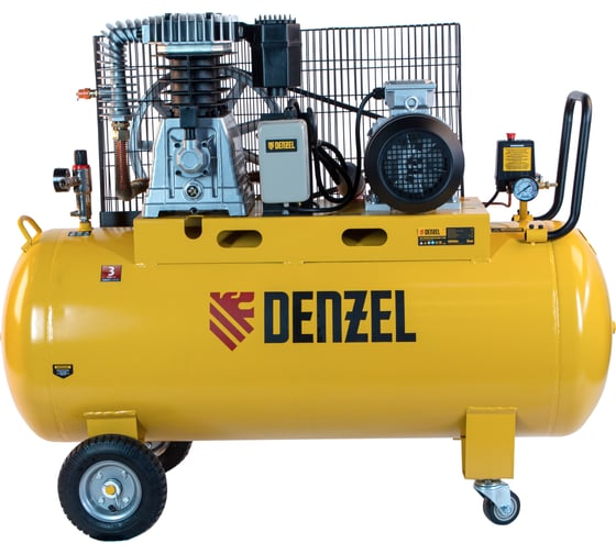Воздушный компрессор Denzel BCI4000-T/200, ременной привод 4,0 кВт, 200 литров, 690 л/мин 58124