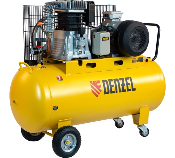 Воздушный компрессор Denzel BCI5500-T/200 ременной привод, 5,5 кВт, 200 литров, 850 л/мин 58128