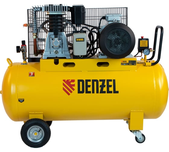 Воздушный компрессор Denzel BCI5500-T/200 ременной привод, 5,5 кВт, 200 литров, 850 л/мин 58128