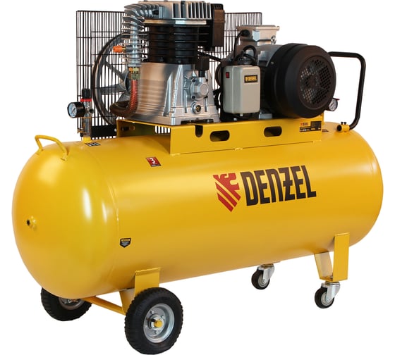 Воздушный компрессор Denzel BCI5500-T/270 ременной привод, 5,5 кВт, 270 литров, 850 л/мин 58129