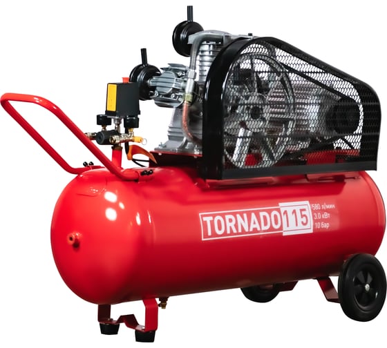 Компрессор ременной Aurora TORNADO-115 (110л, 580 л/мин на входе, 3 кВт, 380В) 38214