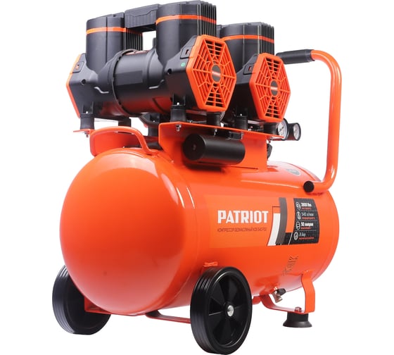 Компрессор поршневой безмасляный Patriot KDS 540 F50 (540 л/мин, 2.8 кВт, 8 бар, 50 л, 2800 об/мин, быстросъем + елочка) 526302450
