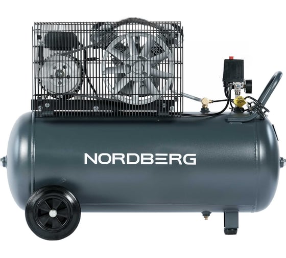 Компрессор поршневой NORDBERG с ременной передачей 220В, ресив. 100л, 360л/мин NCP100/360A