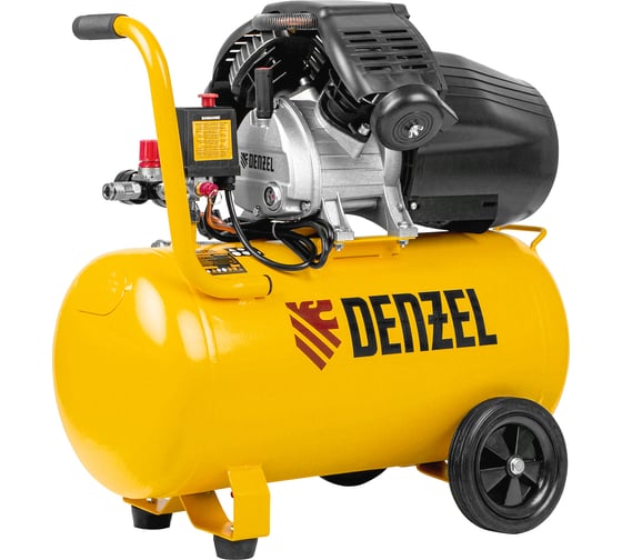 Воздушный компрессор DENZEL DCV2200/50 прямой привод, 2,2 кВт, 50 литров, 380 л/мин 58167