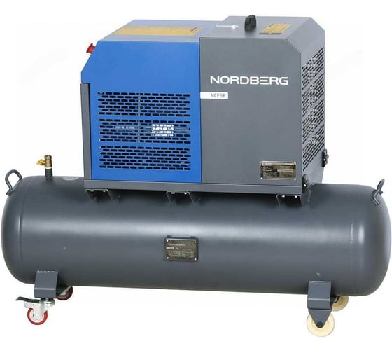 Компрессор винтовой NORDBERG 4 кВт, 10 бар, 450 л/мин, ресивер 180 л, IP54 NCF5R