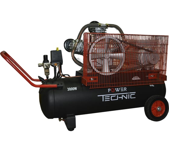 Компрессор POWER TECHNIC ременной, 220В, 3000Вт, 640 л/мин, ресивер 60 л ACB640/060