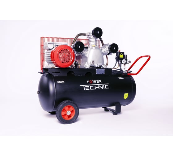 Компрессор POWER TECHNIC ременной, 220В, 3000Вт, 640 л/мин, ресивер 100 л ACB640/100
