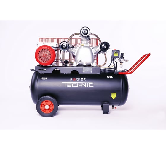 Компрессор POWER TECHNIC ременной, 220В, 3000Вт, 640 л/мин, ресивер 100 л ACB640/100