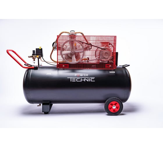 Компрессор POWER TECHNIC ременной, 380В, 3000Вт, 670 л/мин, ресивер 200 л ACB670/200