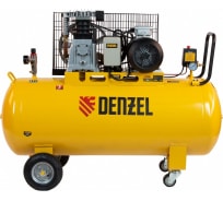 Воздушный компрессор DENZEL ременной привод BCI3000-T/200, 3,0 кВт, 200 литров, 530 л/мин 58119