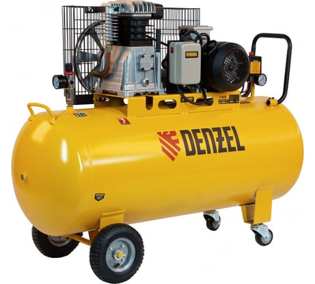 Воздушный компрессор DENZEL ременной привод BCI3000-T/200, 3,0 кВт, 200 литров, 530 л/мин 58119