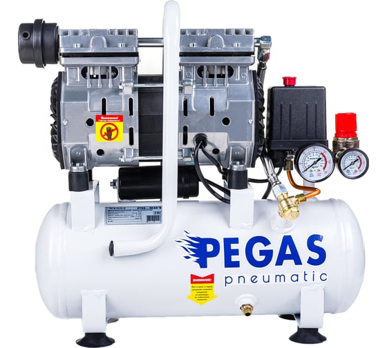 Малошумный компрессор Pegas pneumatic PG-601 безмасляный 6615 ...