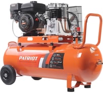 Компрессор бензиновый Patriot KGA 450 L100 - 450 л/мин, 10 бар, 100 л, 7 лс, быстросъем и «елочка» с вентилем 525102410