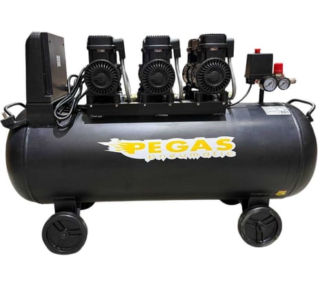 Компрессор малошумный Pegas pneumatic PG-4200, 100 л, 460 л/мин, 4.2 кВт, безмасляный 6623