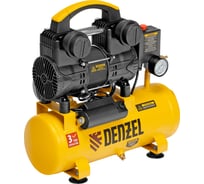 Компрессор безмасл. малошумный Denzel DLP-950/10, 950Вт,10 л, 2850 об/мин, 170 л/мин 58141