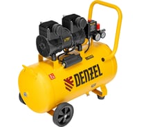 Компрессор безмасл. малошумный Denzel DLP-1500/50, 1,5 кВт,50 л, 2850 об/мин, 250 л/мин 58143