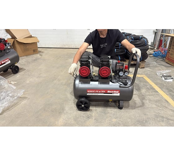 Компрессор коаксильный безмасляный BlackWeld BW2800/50_2-PRO 50л 150136