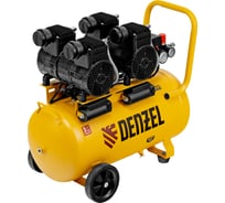 Компрессор безмасл. малошумный Denzel DLP -3000/50, 3 кВт, 2x1,5 кВт,50 л, 2850 об/мин,500 л/мин 58144
