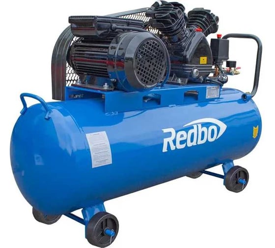 Компрессор масляный ременной Redbo ACO-100/2400B (2.4кВт, 380л/мин, 100л, 3 цилиндра, ремень) 39785 1