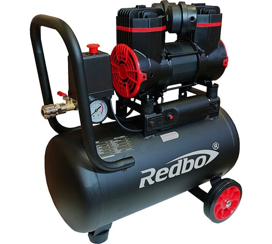 Компрессор безмасляный Redbo RB-2-1100F24, 1.1кВт, 105л/мин, 24л, 2 цилиндра 18912 1