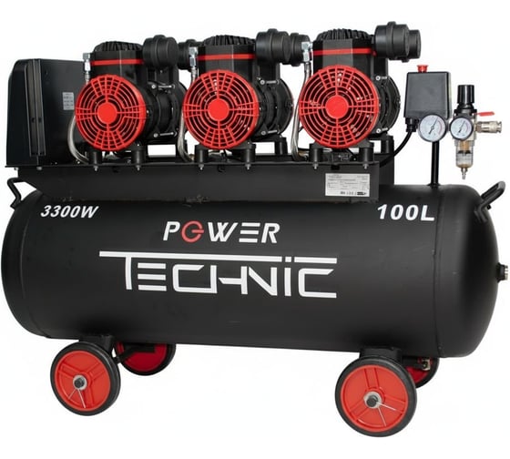 Компрессор POWER TECHNIC безмасляный малошумный с фильтром влагоотделителем ACL750/100
