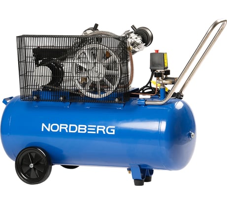 Компрессор NORDBERG 2х поршн., ременной, чугунная головка, 220В, ресив. 100л, 320л/мин NCE100/360