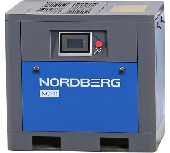 Компрессор винтовой NORDBERG 7,5 кВт, 10 бар, 960 л/мин, c частотным преобразователем, без ресивера NCF11