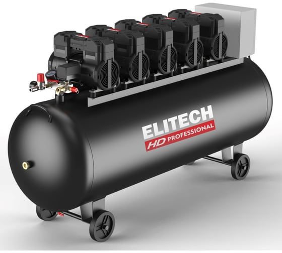 Компрессор безмасляный малошумный Elitech ACF 1500-300S (380В, 300л, 1500л/мин) HD 213690