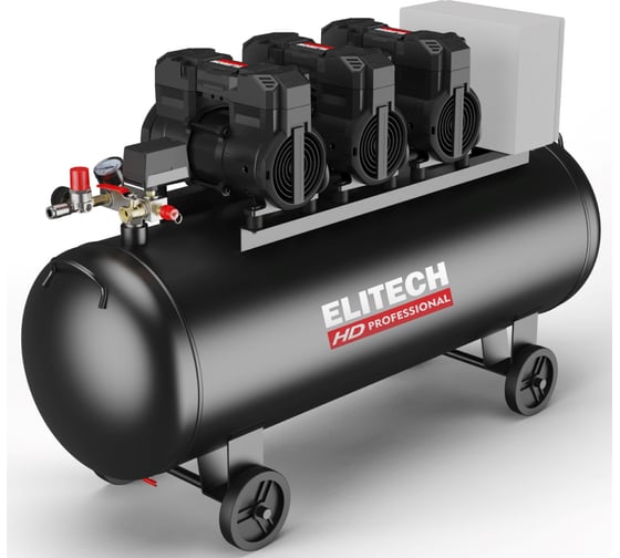 Компрессор безмасляный малошумный Elitech ACF 900-200S (380В, 200л, 900 л/мин) HD 213688