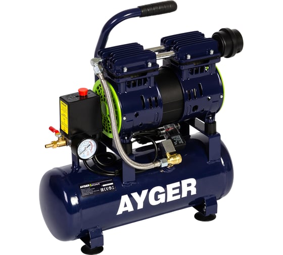Компрессор безмасляный малошумный AYGER OFC210-9