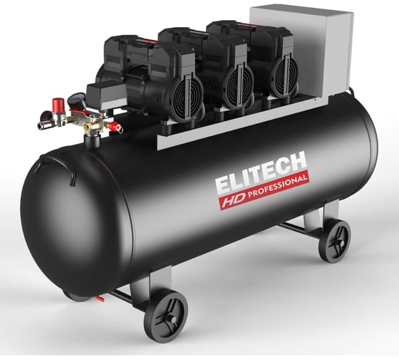 Компрессор безмасляный малошумный Elitech ACF 750-150S (380В,4,4кВт,750л/мин) HD 213686