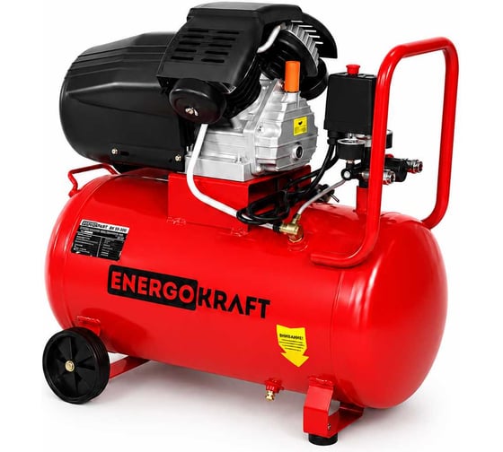 Компрессор ENERGOKRAFT TITAN 50/520 50 л, 2300 Вт, 520 л/мин, 8 атм, двухцилиндровый 00-00003858