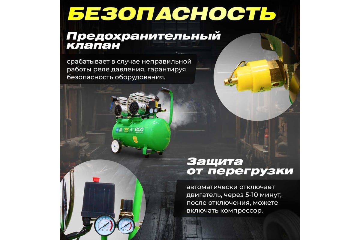 Компрессор ECO AE-50-OF1 - выгодная цена, отзывы, характеристики, фото -  купить в Москве и РФ