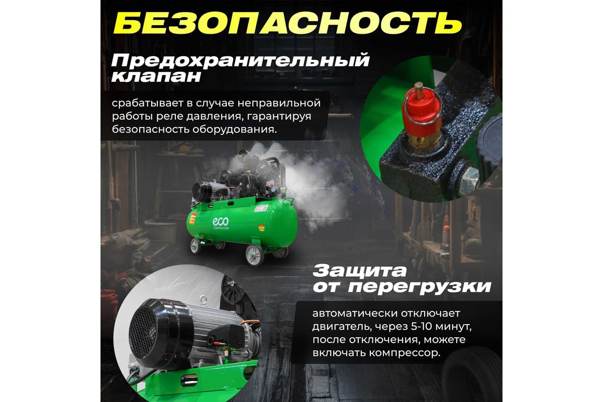 Компрессор ECO AE-1005-2 - выгодная цена, отзывы, характеристики, фото -  купить в Москве и РФ