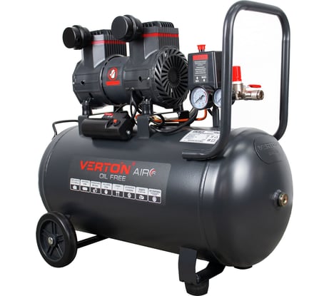 Компрессор VERTON air ac-50/260 230 В, 50 Гц, безмасляный, 260 л/м, 50 л, 8 б, 2 кВт, 2850об/мин, рапид/быстросъем 01.14019.13924
